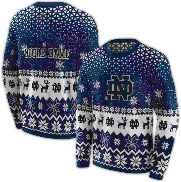 Notre Dame Fighting Irish Reindeer Motif AOP Sweatshirt 1
