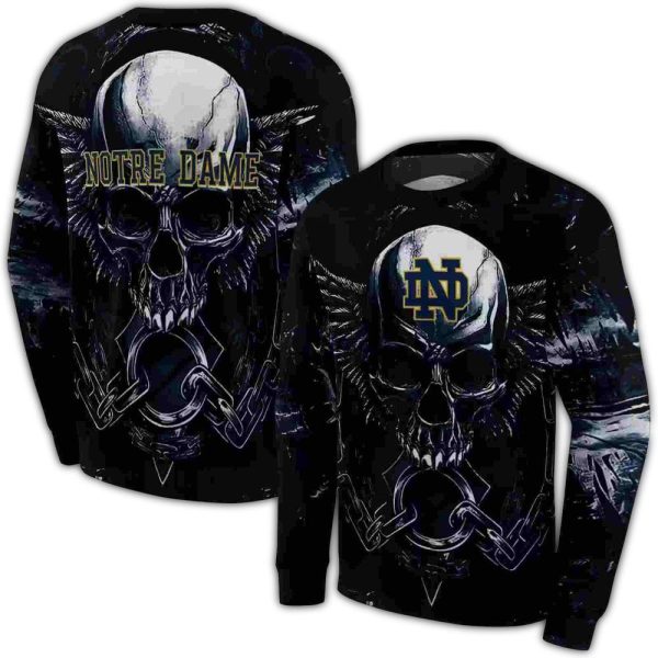 Notre Dame Fighting Irish Skull Artwork AOP Hoodie 1