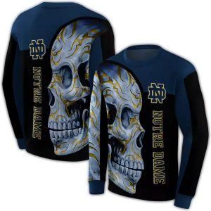 Notre Dame Fighting Irish Skull Motif All Over Print Sweatshirt