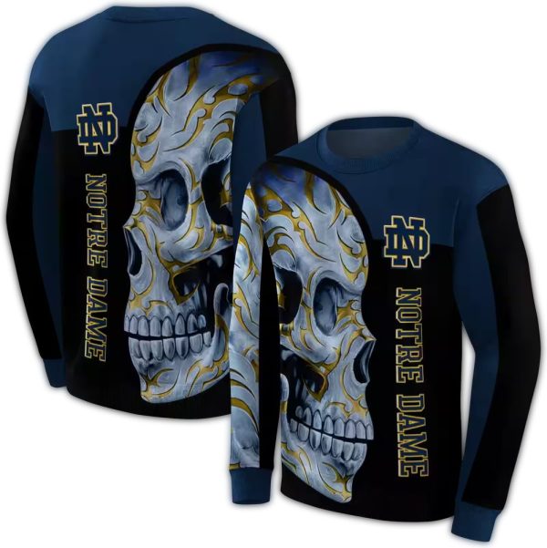 Notre Dame Fighting Irish Skull Motif AOP Sweatshirt 1