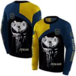 Notre Dame Fighting Irish Skull Punisher Gold Black All Over Print Sweatshirt