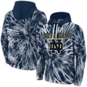 Notre Dame Fighting Irish Tie Dye Pattern All Over Print Hoodie