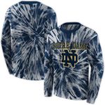 Notre Dame Fighting Irish Tie Dye Pattern All Over Print Sweatshirt