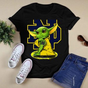 Notre Dame Fighting Irish Yoda Nd Logo Football Fan T-Shirt