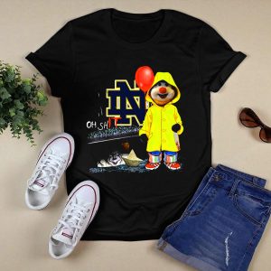 Notre Dame Fighting Irishds Pennywise Clown Mashup Oh Shit Balloon T-Shirt