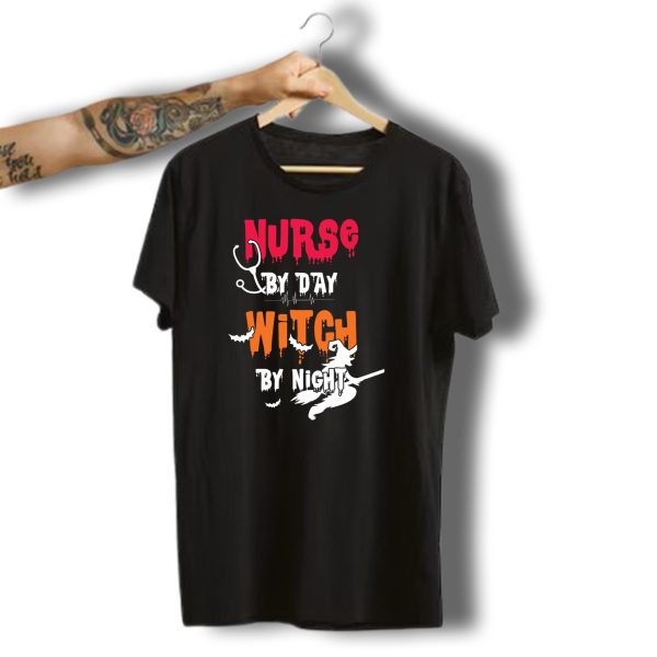 Nurse By Day Witch By Night Halloween Hospital T Shirt 1 t shirt 1