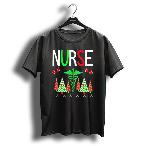 Nurse Christmas Tree Caduceus Ornaments Festive Holiday T Shirt 1 t shirt 1