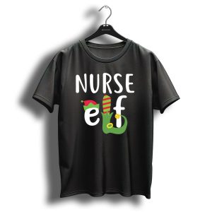 Nurse Elf Funny Christmas Holiday Hat Stocking Shoe T-Shirt