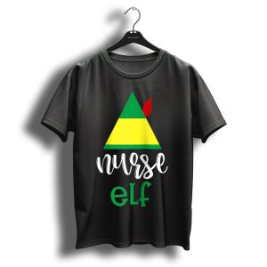 Nurse Elf Funny Christmas Medical Rn Lpn Holiday Humor T-Shirt