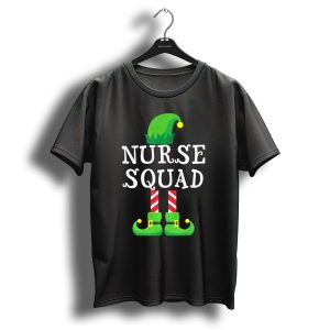 Nurse Squad Elf Matching Family Group Christmas Hat And Shoes T-Shirt