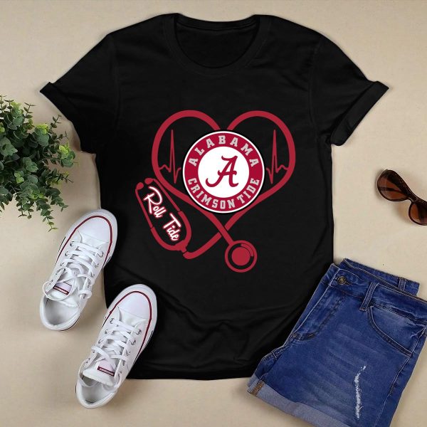 Nurse loving Alabama Crimson Tide Roll Tide shirt Style 1 Black 1