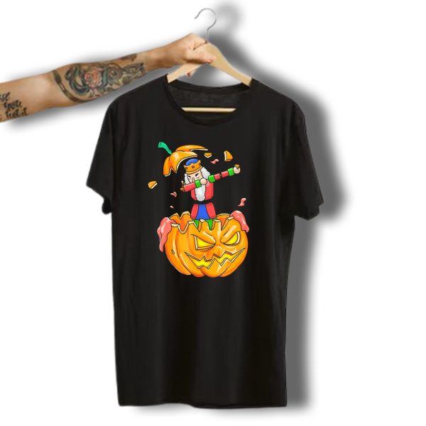Nutcracker Dabbing On Giant Halloween Pumpkin Fun T Shirt t shirt 1