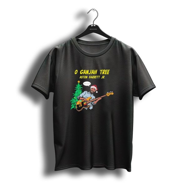 O Ganjah Tree Holiday Christmas Aston Barrett Jr Santa Hat Playing Guitar T Shirt t shirt 1