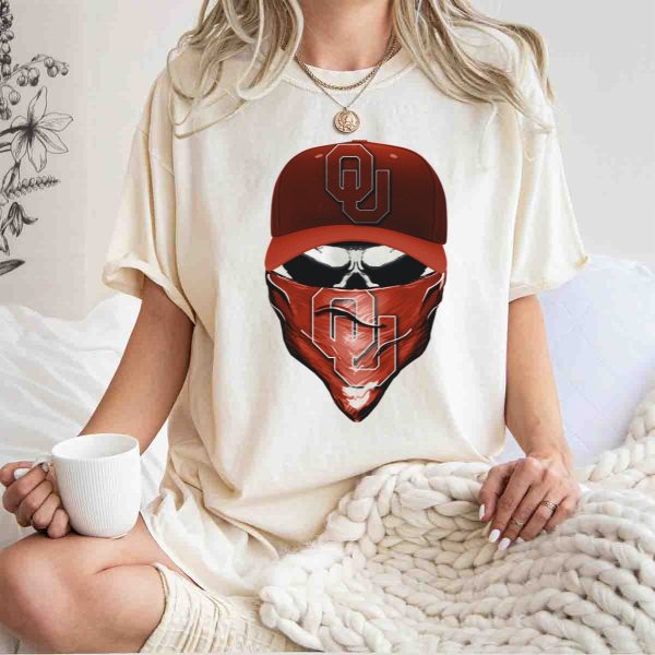 OU Skull Red Cap Bandana Oklahoma Sooners T Shirt 1 1