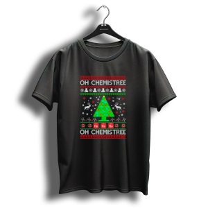 Oh Chemistree Ho Ho Ho Reindeer Snowflakes Christmas Tree T Shirt