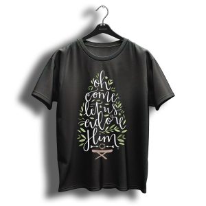 Oh Come Let Us Adore Him Baby Jesus Christmas Christian T-Shirt