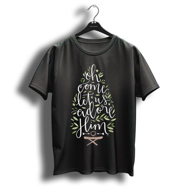Oh Come Let Us Adore Him Baby Jesus Christmas Christian T Shirt 1 t shirt 1