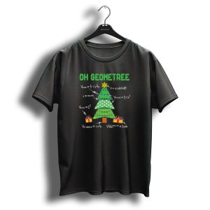 Oh Geometree Cone Sphere Cylinder Cube Rectangular Prism Math Equations Christmas Tree T-Shirt