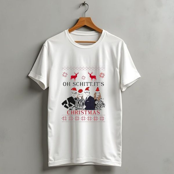 Oh Schitt Its Christmas Holiday 2024 Sweater Reindeer And Characters With Santa Hats T Shirt 1 t shirt 1