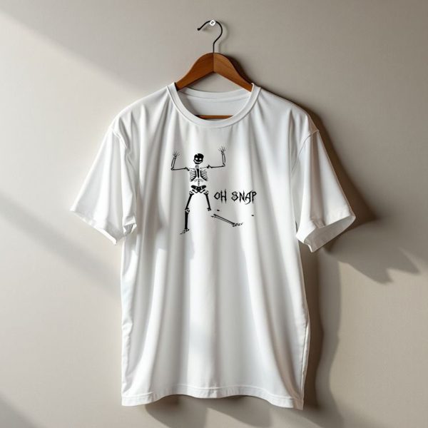 Oh Snap Broken Skeleton Funny Halloween T Shirt t shirt 1