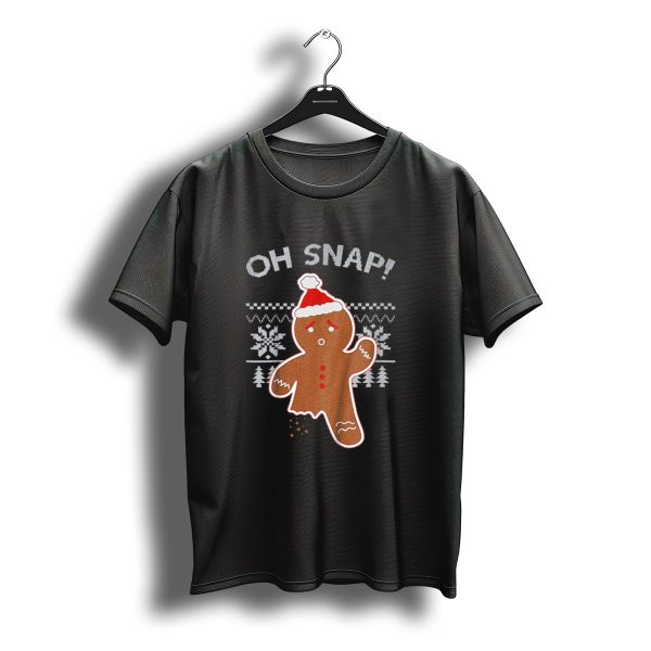 Oh Snap Gingerbread Christmas Sweater Santa Hat T Shirt t shirt 1