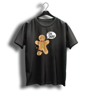 Oh Snap Gingerbread Cookie Man Broken Leg Christmas Humor T-Shirt