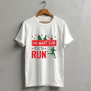 Oh What Fun It Is To Run Reindeer Christmas Running T Shirt
