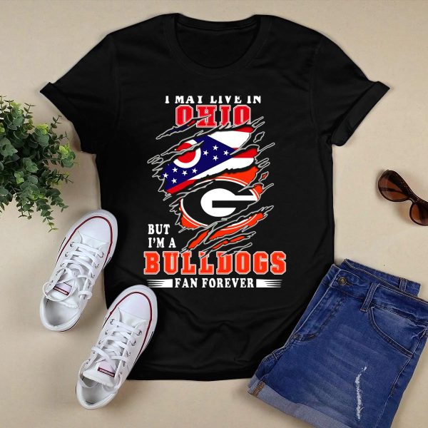 Ohio Bulldogs Fan Forever Georgia Bulldogs Logo And Ohio State Flag T Shirt 1