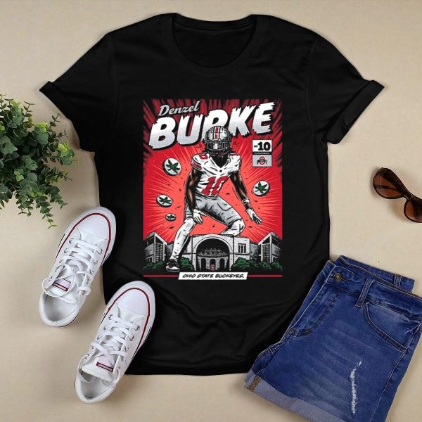 Ohio State Buckeyes 10 Denzel Burke Nil Comic T Shirt Style 1 Black 1