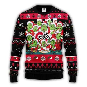 Ohio State Buckeyes 12 Grinch Xmas Day Ugly Sweater