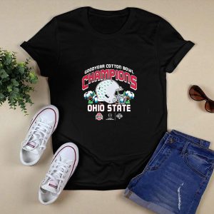Ohio State Buckeyes 2025 Goodyear Cotton Bowl Champions Helmet T Shirt