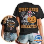 Ohio State Buckeyes 2025 Ncaa Halloween Spooky Season Vintage All-Over Print T Shirt
