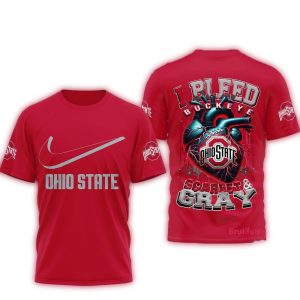 Ohio State Buckeyes 2025 Ncaa I Bleed All-Over Print T Shirt
