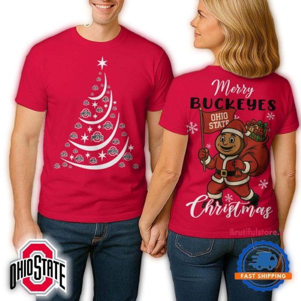 Ohio State Buckeyes 2025 NCAA Merry Christmas Unisex 3D Shirt 1
