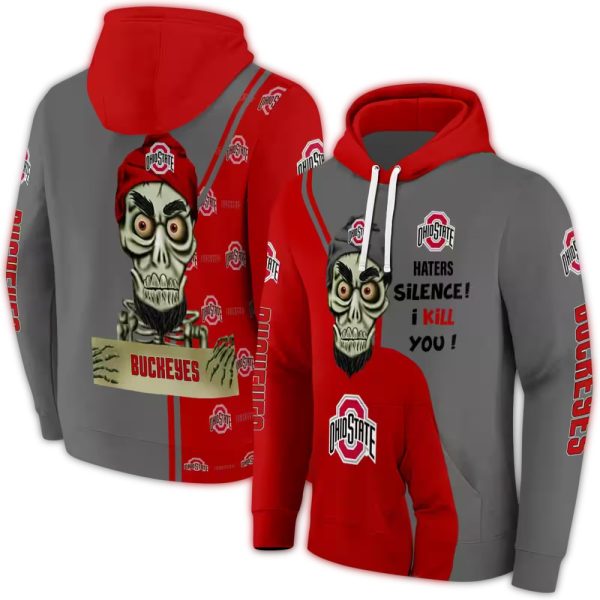 Ohio State Buckeyes Achmed Skull AOP Hoodie 1