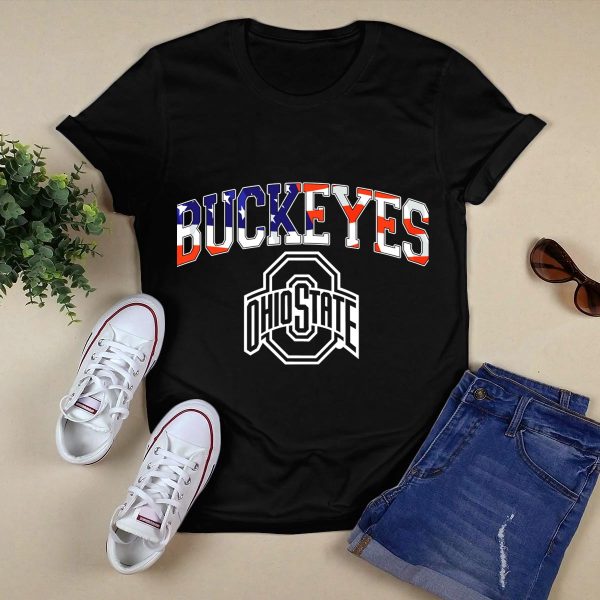 Ohio State Buckeyes American Flag Buckeyes Ohio State T Shirt Black 1