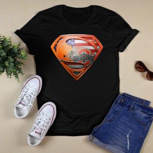 Ohio State Buckeyes American Flag Superman Logo Sps T Shirt