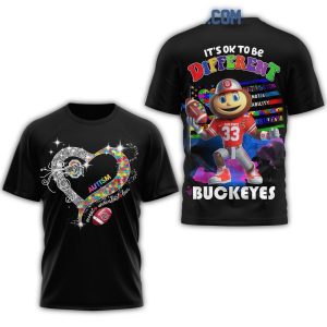 Ohio State Buckeyes Autism Awareness It's Ok To Be Different All-Over Print T Shirt