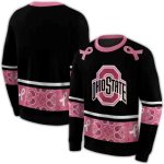 Ohio State Buckeyes Awareness Ribbon Black Pink All-over Print Sweatshirt