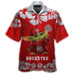Ohio State Buckeyes Baby Yoda Floral Hawaiian Shirt