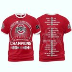 Ohio State Buckeyes Basketball Champions 2023 2024 Big Ten Regular Season All-Over Print T Shirt