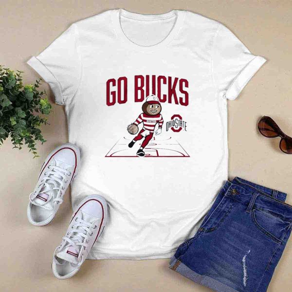 Ohio State Buckeyes Basketball Go Bucks Mascot Court T Shirt Style 1 0