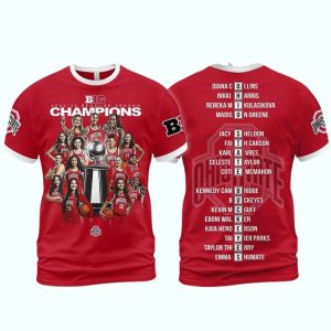 Ohio State Buckeyes Big Ten Regular Season Champions Basketball 2023 2024 All-Over Print T Shirt