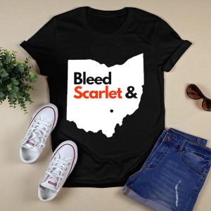 Ohio State Buckeyes Bleed Scarlet And Gray Map T Shirt