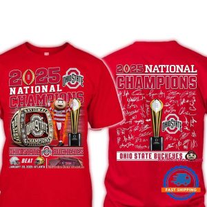 Ohio State Buckeyes Champions 2025 All-Over Print T Shirt