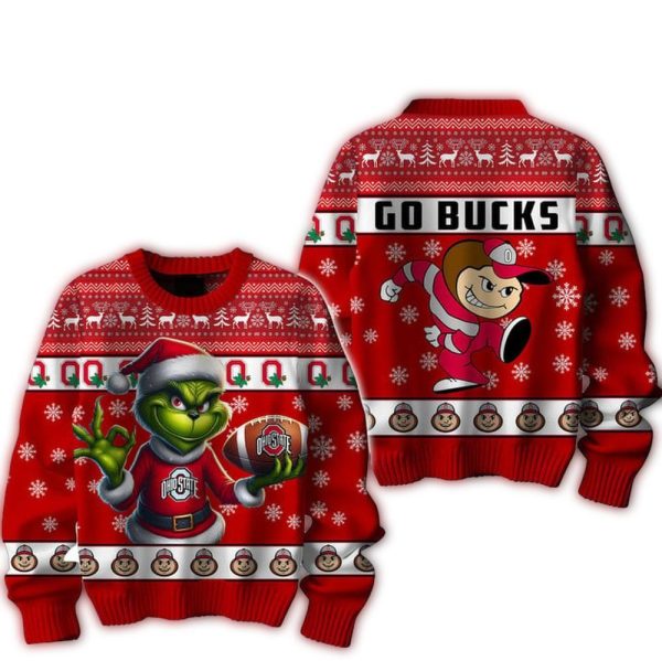 Ohio State Buckeyes Christmas Go Bucks 2024 Ugly Sweater 1