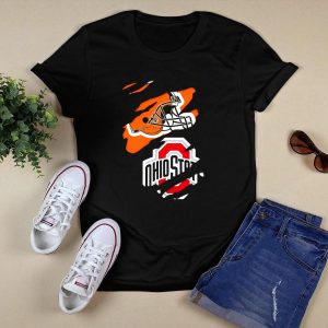Ohio State Buckeyes Cleveland Browns Helmet Fusion T Shirt