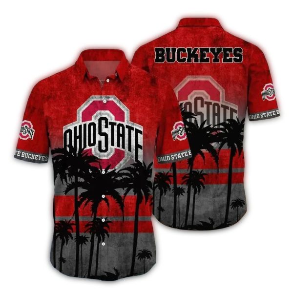 Ohio State Buckeyes Coconut Grunge Hawaiian Shirt 1