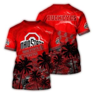 Ohio State Buckeyes Coconut Pattern Sunset All-Over Print T Shirt