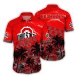 Ohio State Buckeyes Coconut Pattern Sunset Hawaiian Shirt
